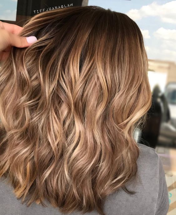 Brown With Caramel Highlights