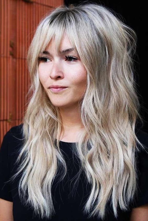 Wispy Bangs Hairstyles Long Waves With Piecey Bangs 