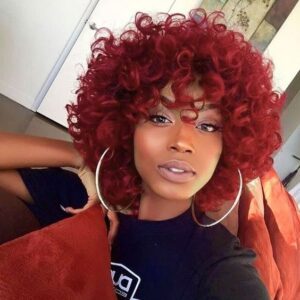 red curly bob for black women