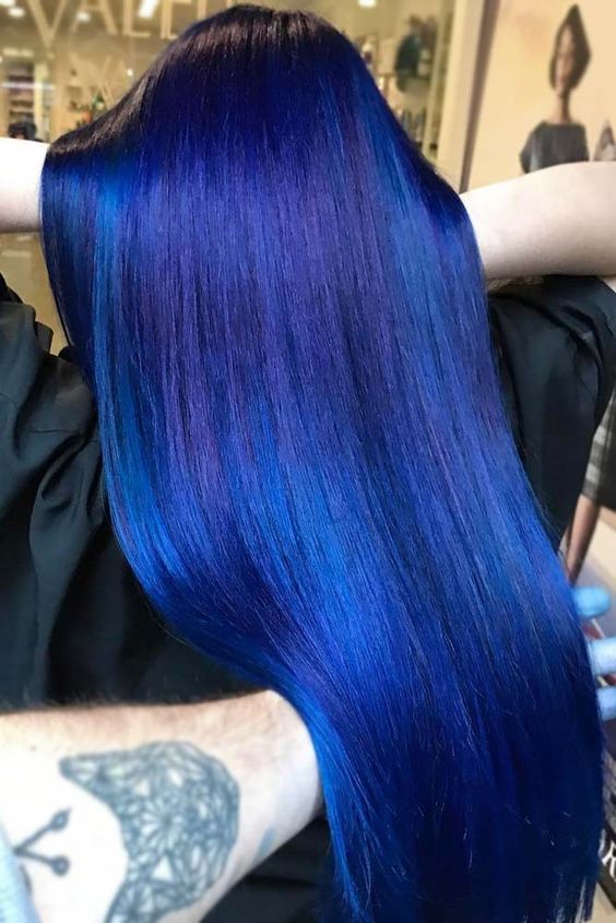 Dark Blue Hair Color Ideas And Images