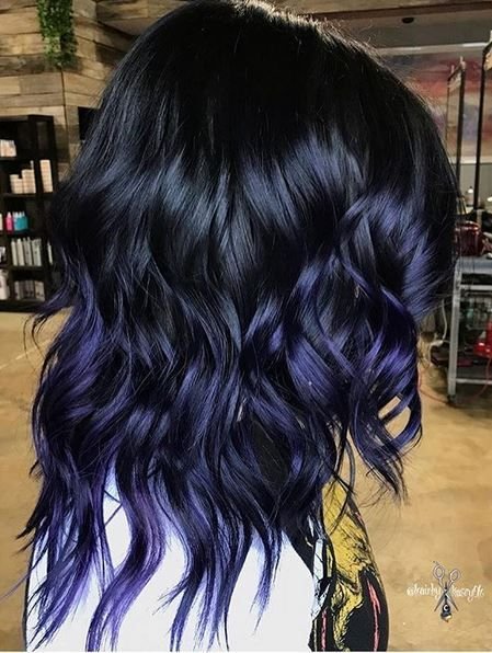 black and blue hair