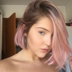Baby Pink with Ash Brown Roots