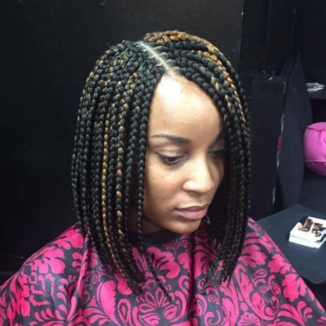 medium box braids bob