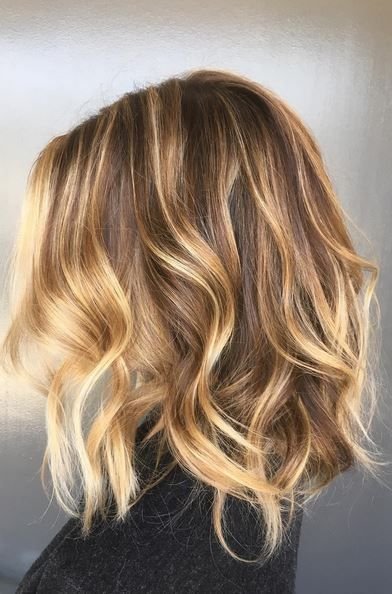 Brown Hair With Chunky Caramel Highlights