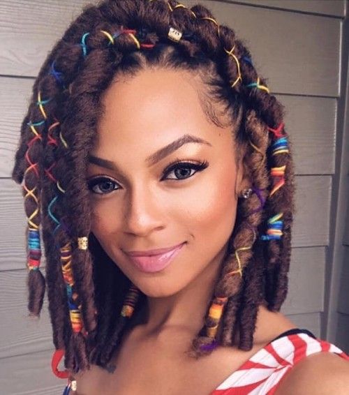 faux locs with Criss Cross Guarder and Beads