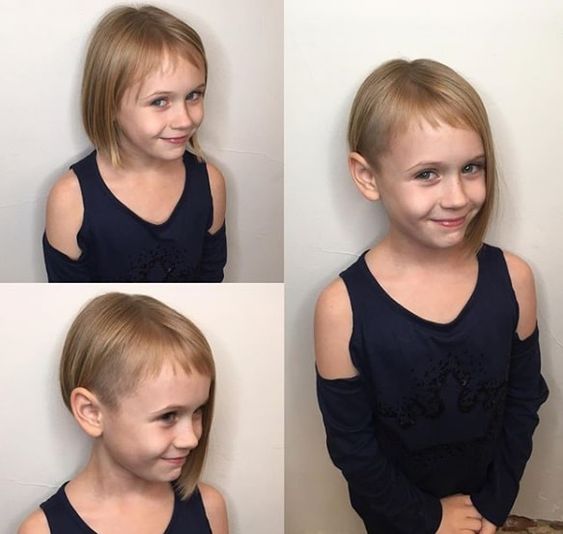 Little Girl Bob Haircut With Bangs