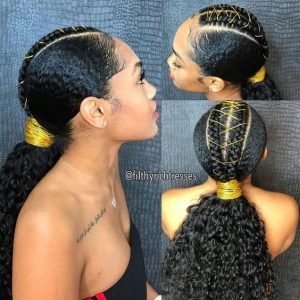 braided weave with golden strings
