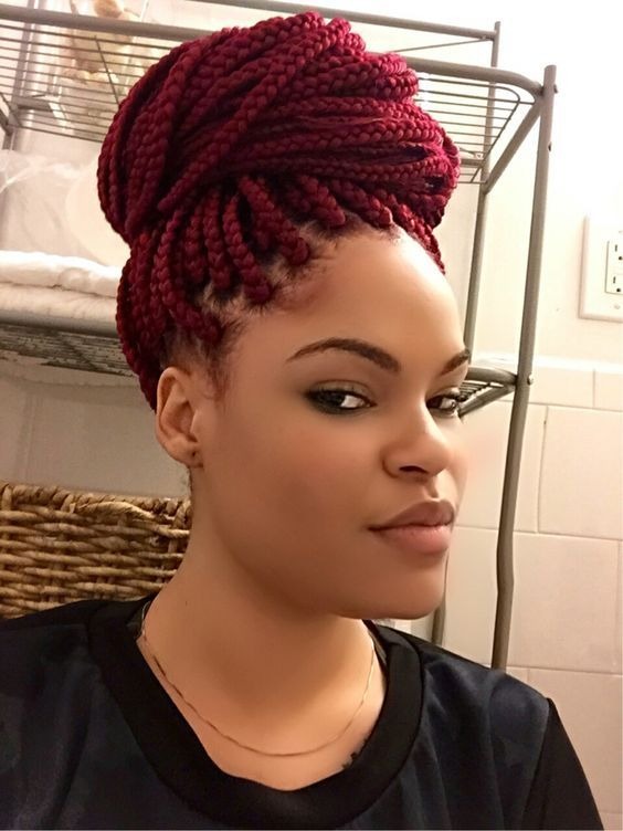 40 Red Box Braids Styles for Every Occassion
