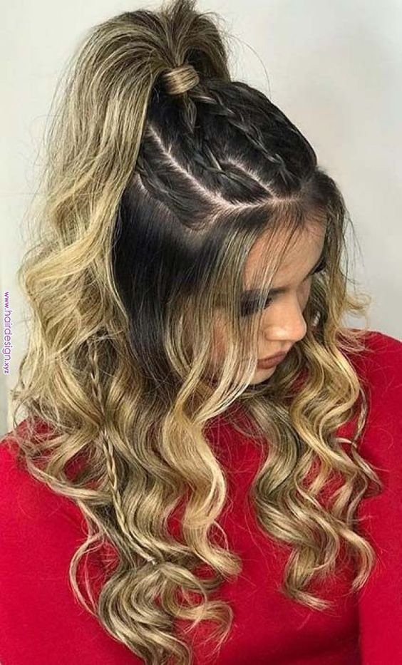 simple half up half down hairstyles easy