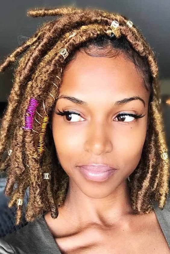 Blonde Faux Locs with Kanekalon Hair. 