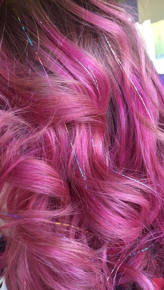 Rose Flashy Tinsel Hair Perfect For Christmas Time