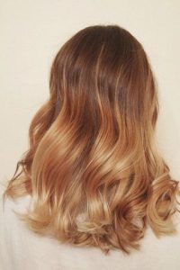 strong ombre with honey blonde