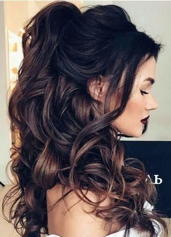 Quinceanera Hairstyles glam halfup curls