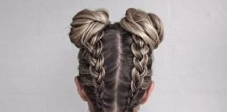 Two Braids braids under buns