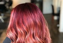 bold red with blonde lights