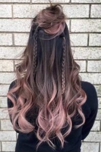 Ash Brown and Pink Balayage