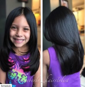 long hair side bangs girl