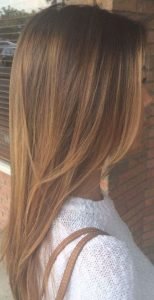 Natural caramel balayage straight hair