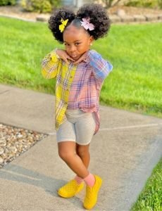 curly pigtails and bows little girls