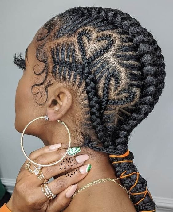 travel braids with heart