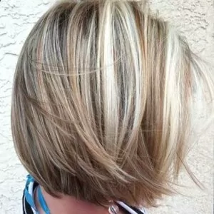 bob Brown Hair with Blonde Highlights