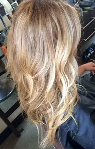blonde balayage brown base