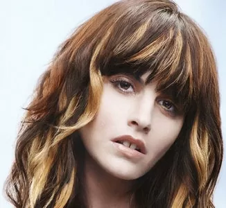 copper Brown Hair with Blonde Highlights