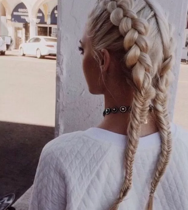 French Braid Fishtail Pigtails