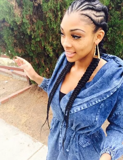 Goddess Cornrow Hybrid Style