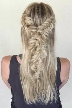 Half Up Messy Double Fishtail