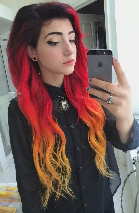fiery ombre hair
