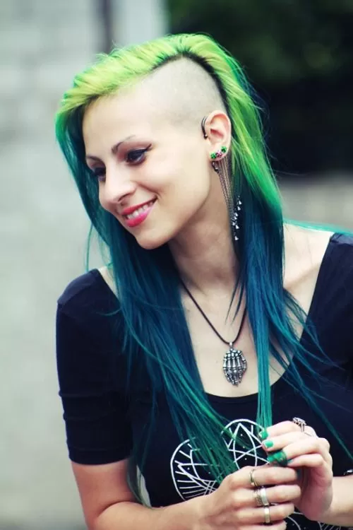 half shaved neon style