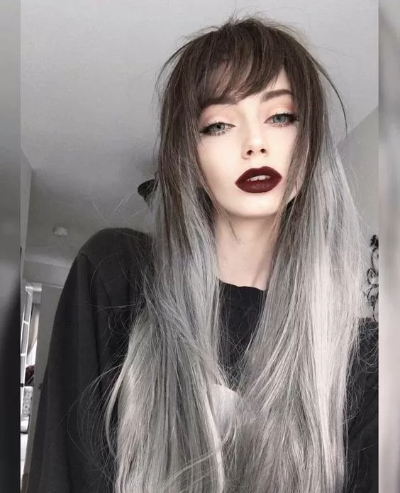 long silver ombre