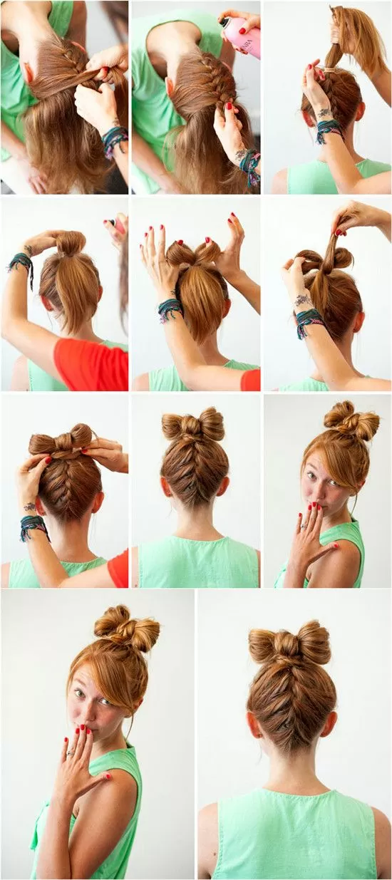 French Braided Back Bow
