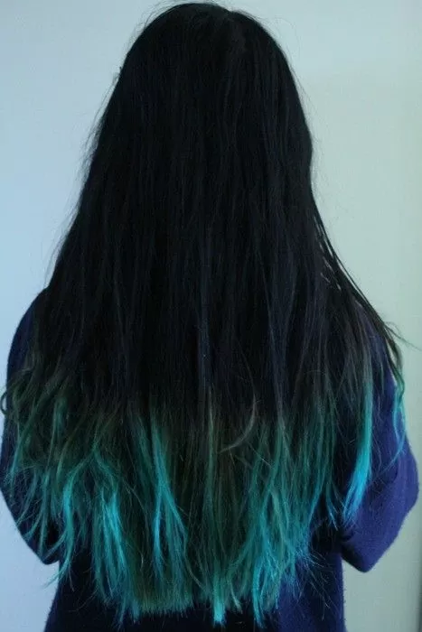Aqua Blue Dip Dye