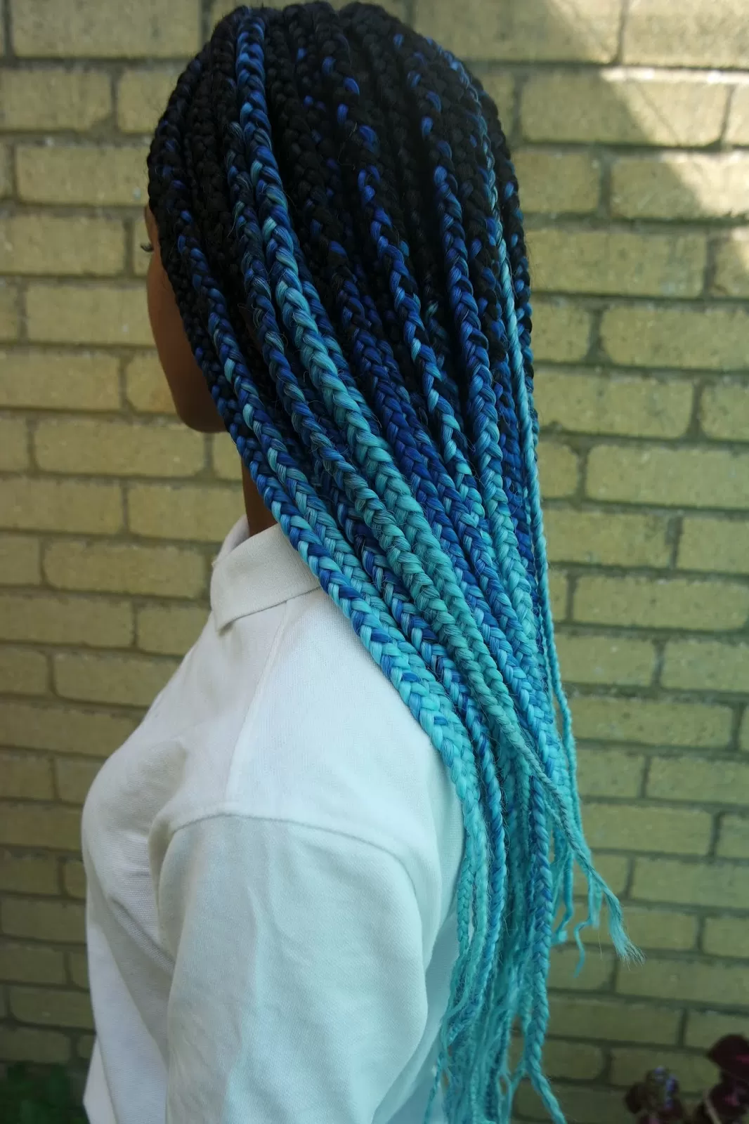 Blue Ombre Box Braids