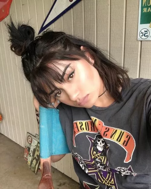 bangs half up