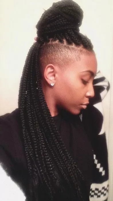 Box Braids With Undercut
