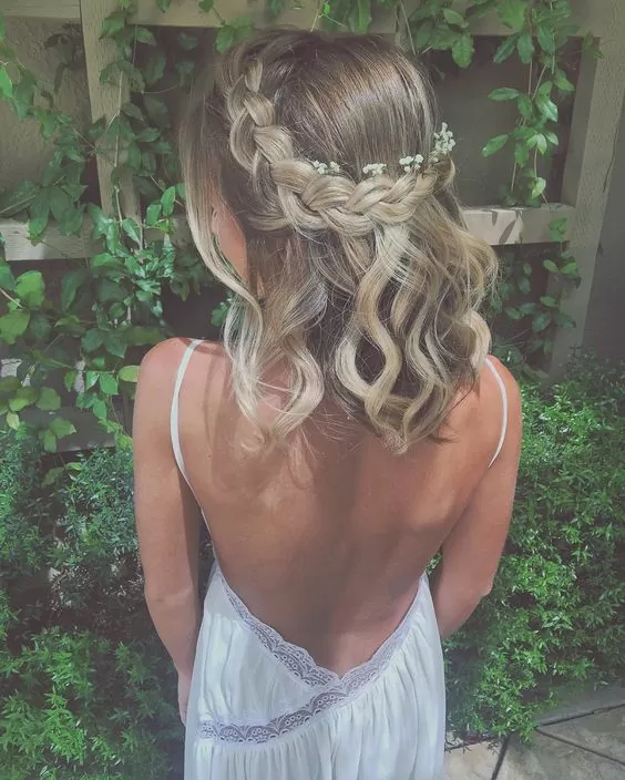 Half Up braided crown