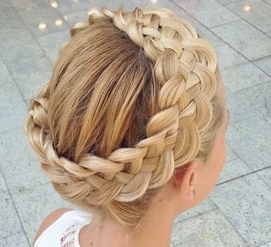 five strand crown braid