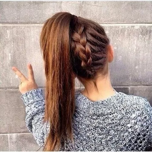 Back Dutch Braid Ponytail