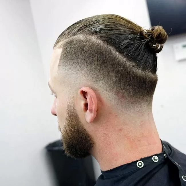 Drop fade man bun