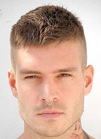 brushed forward high fade