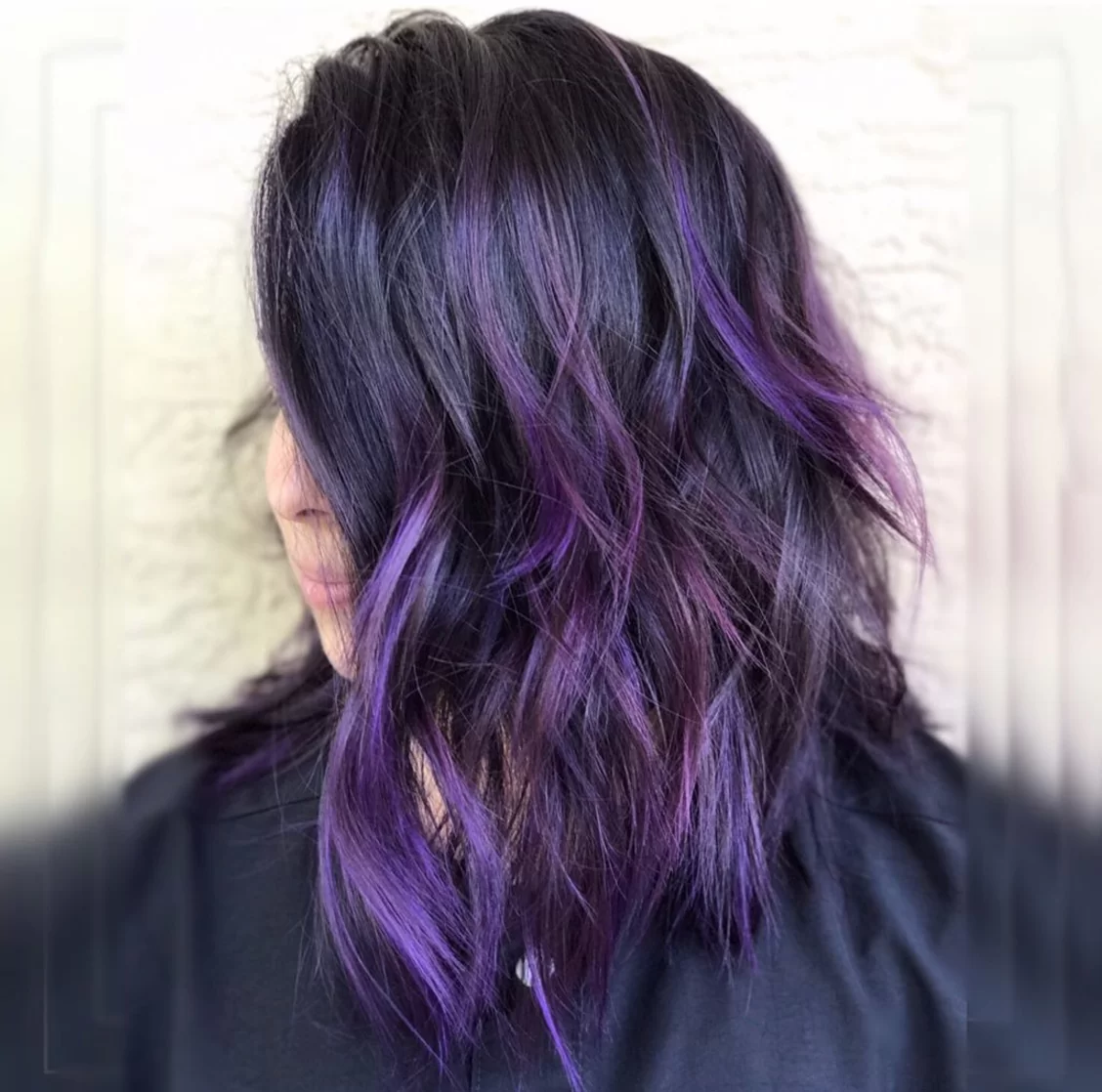Violet On Black Balayage