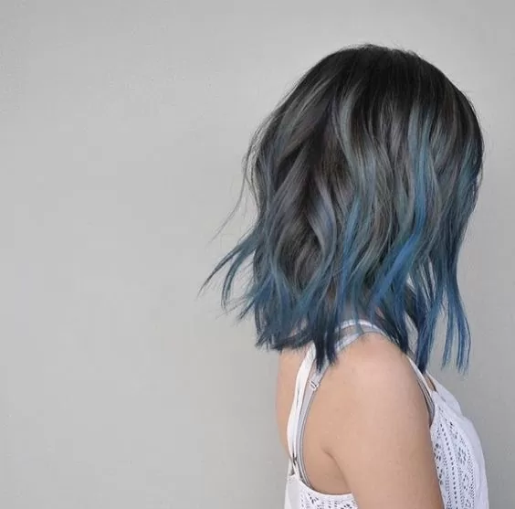 blue grey balayage