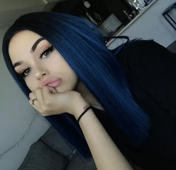 deep blue hair color