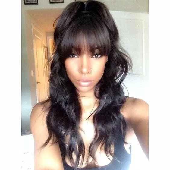 body wave with bangs
