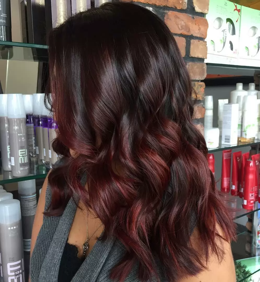 burgundy balayage