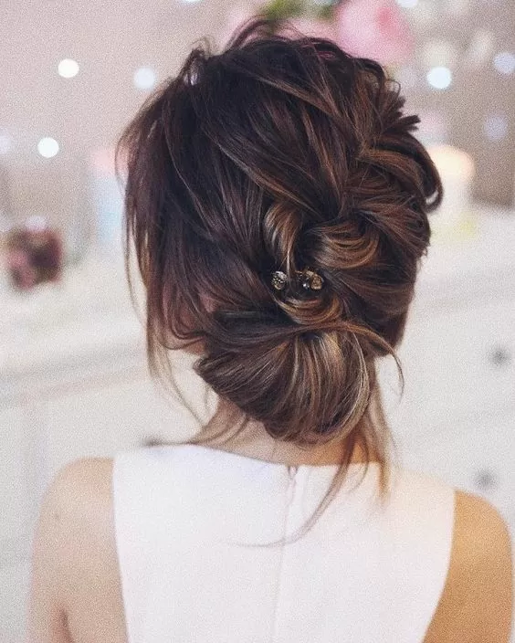 french braid low bun