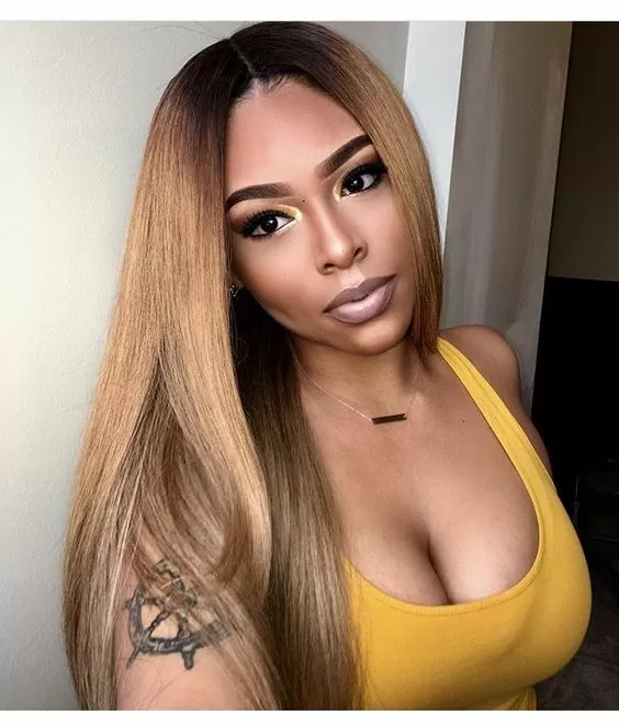 honey blonde straight sew in